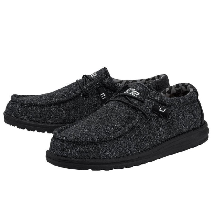 Hey Dude Black Melange Wally Stretch