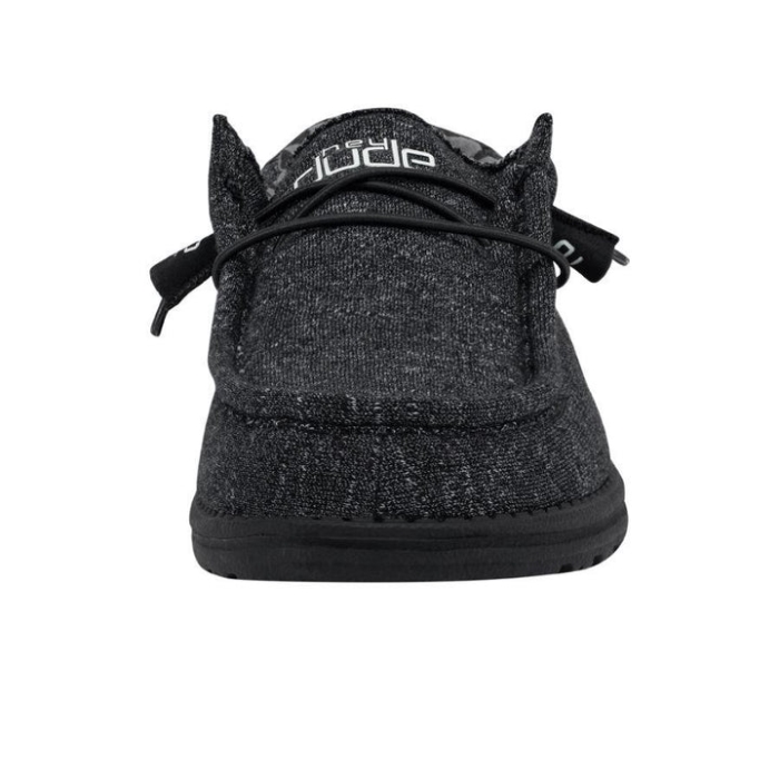 Hey Dude Black Melange Wally Stretch