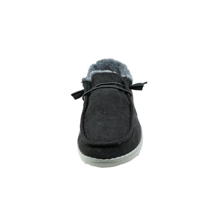 Hey Dude Black Wendy Corduroy Faux Fur