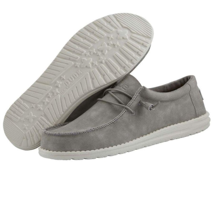 Hey Dude Grey Wally Leather