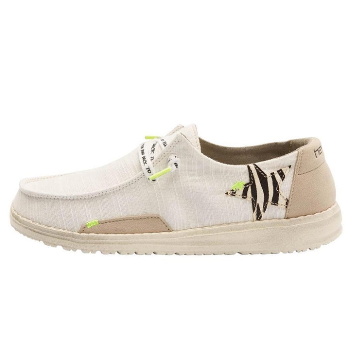 Hey Dude Wendy Jungle Zebra Star White