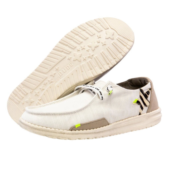 Hey Dude Wendy Jungle Zebra Star White