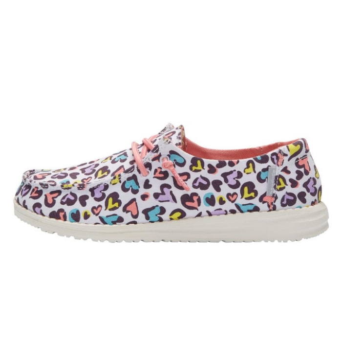 Hey Dude White Leopard Wendy Youth Print