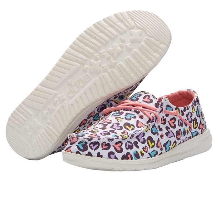 Hey Dude in White Leopard Wendy Youth Print