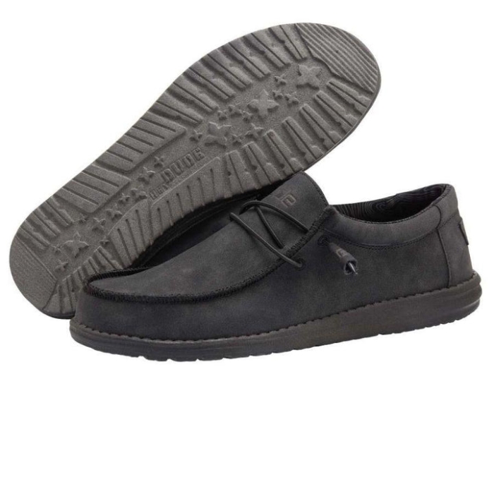 Wally Leather Carbon Hey Dude