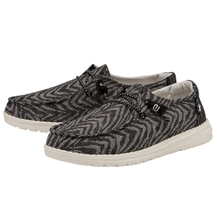 Wendy Woven Zebra Black Stripe Hey Dude