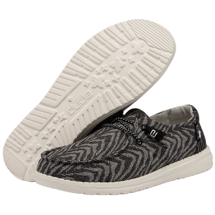 Wendy Woven Zebra Black Stripe Hey Dude