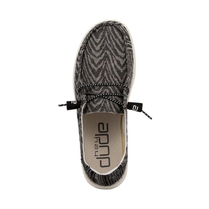 Wendy Woven Zebra Black Stripe Hey Dude