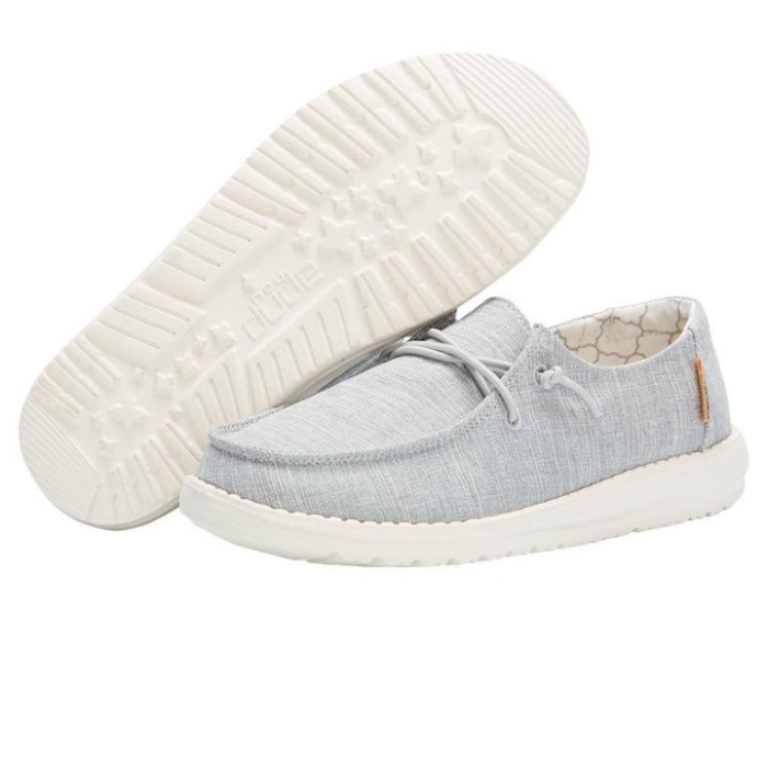 Wendy Youth Linen in Grey Hey Dude